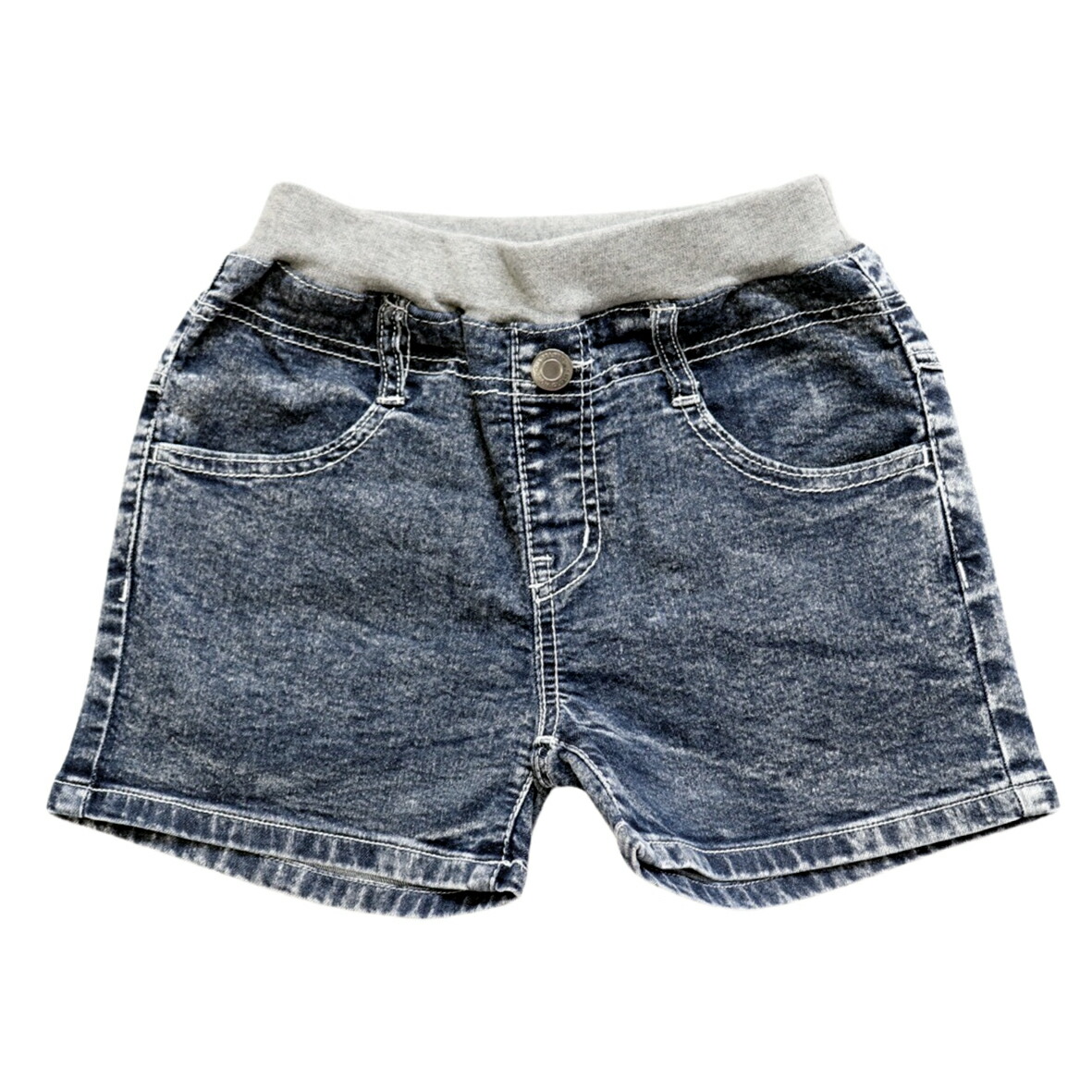 【5%OFFクーポン】 【再入荷】 ケミカル デニム ショートパンツ 子供服 キッズ 女の子 ガールズ 140 150 160 ネイビー ブルー ショート パンツ ズボン 短パン ストレッチ ジーンズ ジーパン ウエストゴム 人気 無地 かわいい おしゃれ 通学 スポーツ 動きやすい