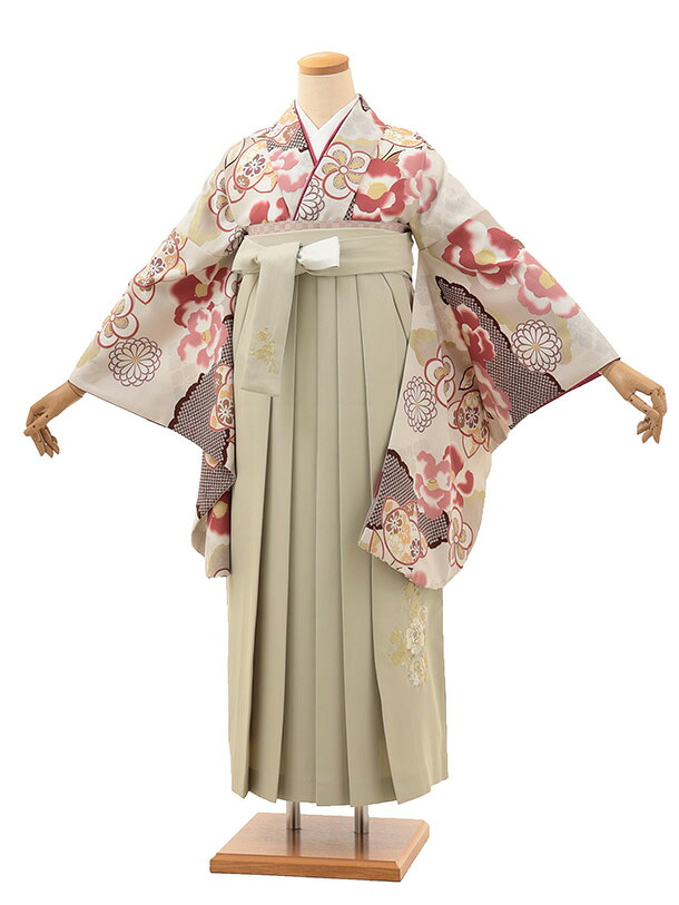 卒業式 袴 レンタル A159 Kansai ベージュ椿ねじり梅×ベージュ袴 卒業式 袴 レンタル 女性 卒業式袴 フルセットレンタル 大学生 はかま 女性 卒業袴セット 卒業式袴レンタル セット 大学 袴セット 卒業袴レンタル 着物レンタル 卒業式袴レンタル 往復送料無料【レンタル】