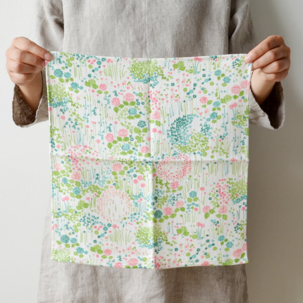 【楽天市場】倉敷意匠 点と線模様製作所 ダブルガーゼハンカチ リトルガーデン：生成りな暮らしのご提案／キナル