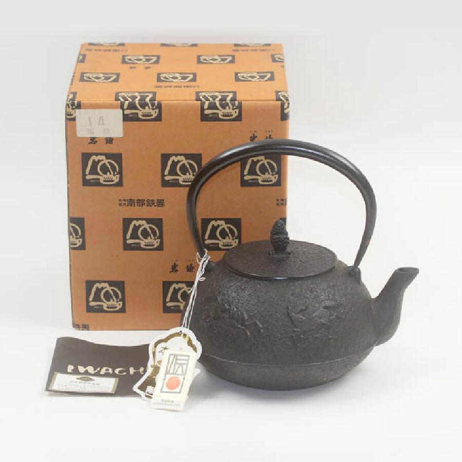 南部鉄器 岩鋳 鉄瓶 14型 馬肌 中古 #19656T