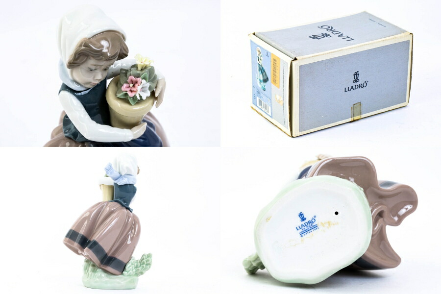 スーパーセール LLADRO リヤドロ 5223 フィギュリン 花と少女 春が来た ネット販売 リヤドロ/花と少女/陶器 置物
