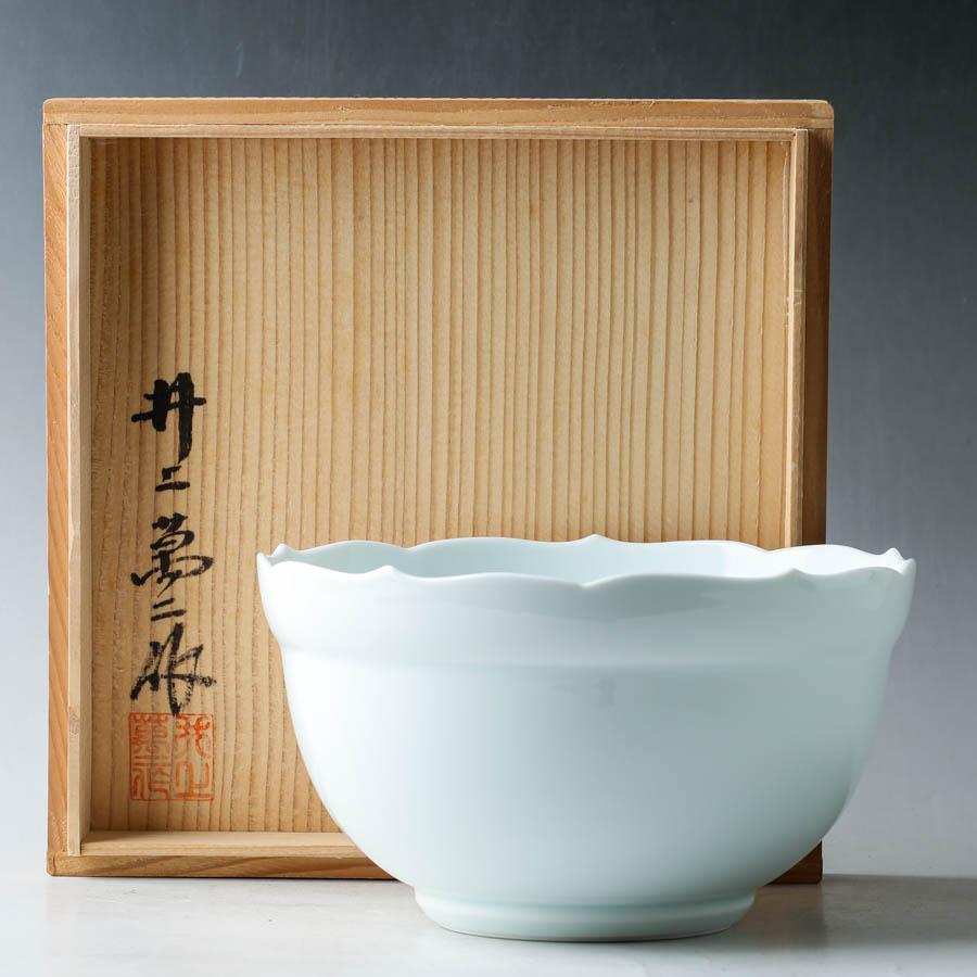 楽天市場】【中古】【陶芸・陶器】人間国宝 井上萬二造 白磁彫文
