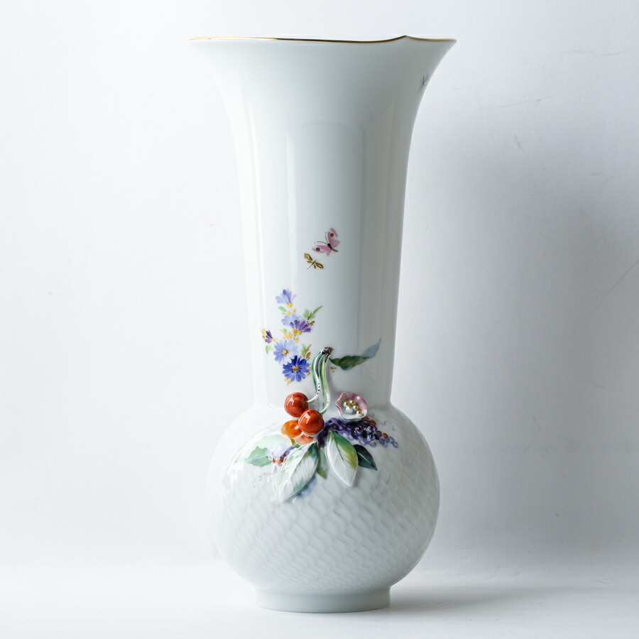 新品未使用　マイセン波の戯れ　花瓶　フラワーベース 楽天市場】マイセン (Meissen) 波の戯れホワイト 000001／50226