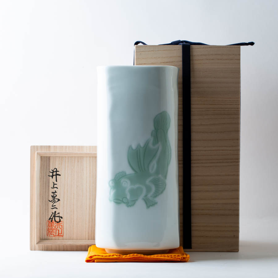 楽天市場】 今井政之造 象嵌輪彩花瓶（共箱）【中古】【道