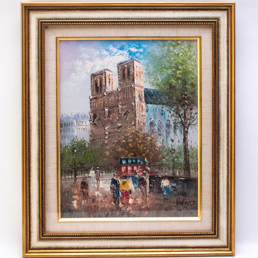 キャロライン・バーネット 油彩 F6号 パリ 風景画 額装 #38781YR|お酒ブランド品骨董のカインドベア