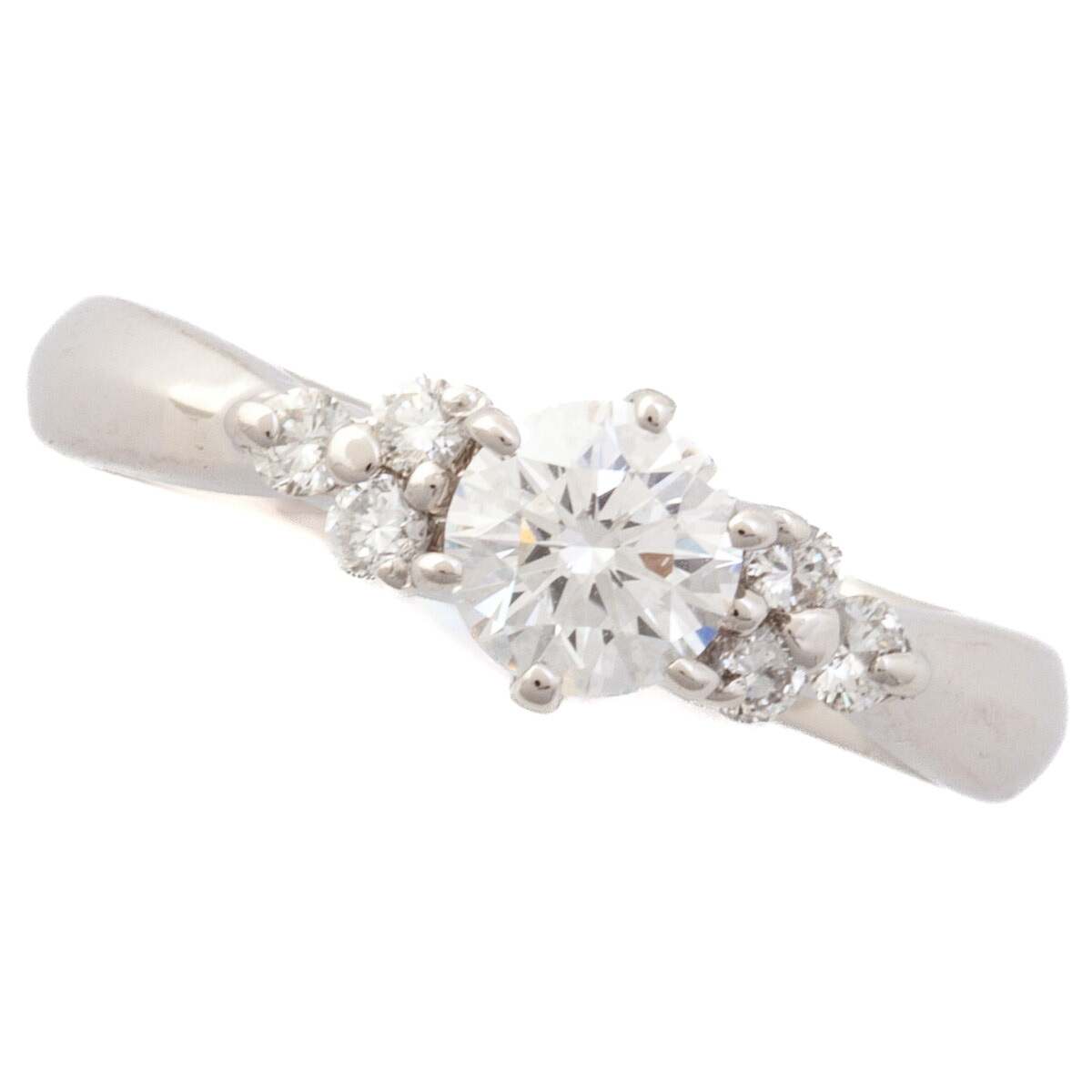 ジュエリーツツミ Pt950 プラチナ 0.4ct 0.12ct ダイヤモンド リング 指輪 5号 鑑定書 証明書付 #39175YR｜お酒ブランド品骨董のカインドベア