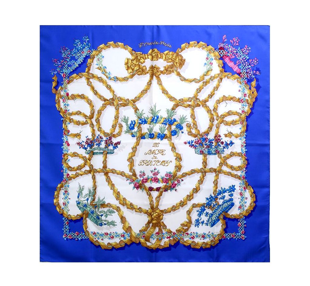 【楽天市場】HERMES エルメス カレ 90 シルク100％ スカーフ LE SACRE du PRINTEMPS 春の祭典 ブルー