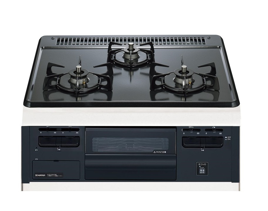 ガスコンロ  ハーマン製（HARMAN）DG32V2VQ1 Metal Top（金属元素とっ始め） 3口コンロ ホーロートップタイプ 無水片面焼