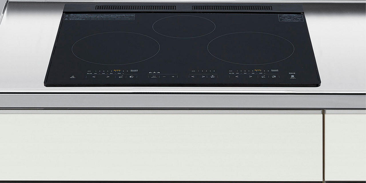 IH煮炊き暖房器 アイリスオーヤマ製（LIXIL） IHC-B3201GLJG 間口60ｃｍ 3口盛りだくさんIH グリルレスタイプ