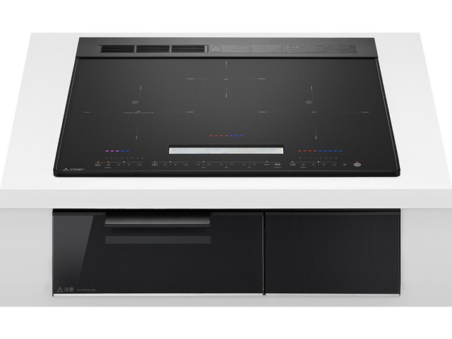IH煮炊き暖房器 三菱電機製（MITSUBISHI）CS-A206-B 3口IH 間口60珊 引っ敷き黒いこと ビルトインIHクッキングヒーター-家電-キッチン家電