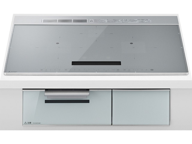 IH煮炊き暖房器 三菱電機製（MITSUBISHI）CS-A87-S 3口IH 間口75珊 しろがね色