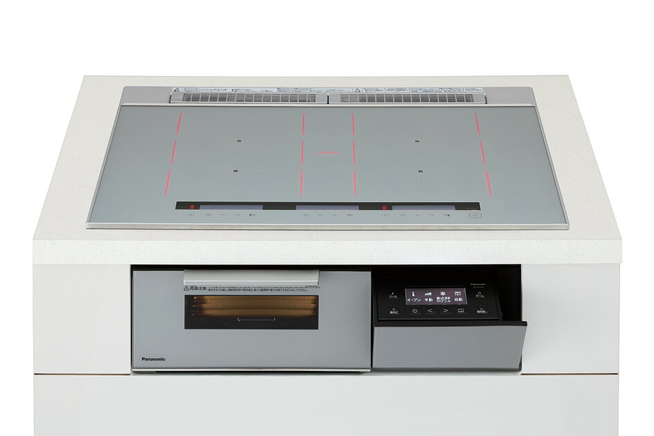 IH煮炊き暖房器 パナソニック製（Panasonic）KZ-S1F7S 3口IH 幅75珊 しろがね色 匠熱する