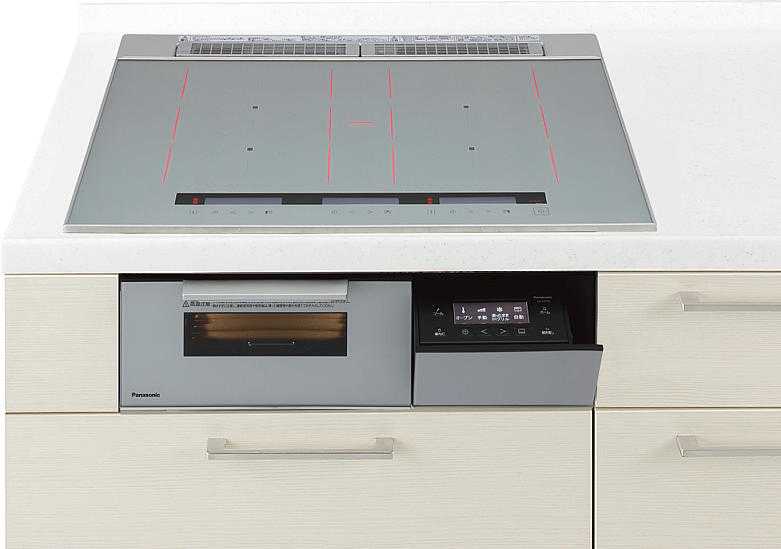 IH煮炊き暖房器  パナソニック製（Panasonic）JUGSS1F7SK 間口75珊 3口IH 鉄・ステンレス鋼相応う S続きもの しろがね色