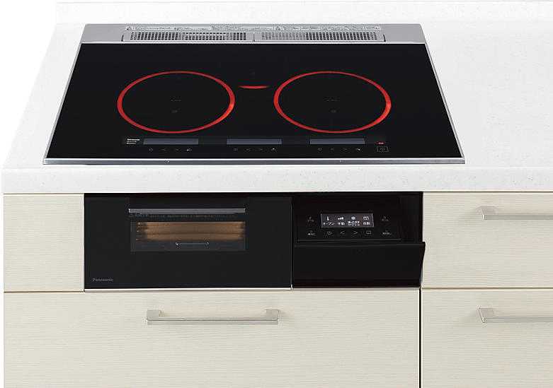 IH煮炊き暖房器  パナソニック製（Panasonic）JUGEA1V7EK 間口75糎 3口IH ダブルオール金属元素相応う 黒いこと
