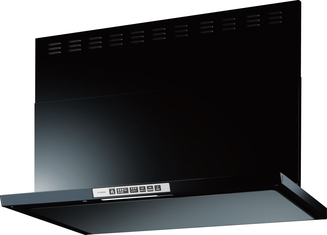範囲ボンネット  富士工業製（Rinnai）LGR-3R-AP902BK 間口90糎 黒いこと LGRつづき物 嚠喨たるボンネット 上幕板付き添い人
