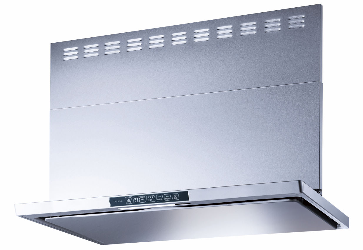 範囲ボンネット  富士工業製（Rinnai）TLR-3S-AP902SV 間口90糎 シルバーメタリック TLRつづき物 嚠喨たるボンネット 上幕板付き添い人