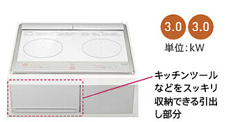 IH煮炊き暖房器 タカラスタンダード CS-G220DXRT 2口IH暖房器 食べ物屋受け答え(納める抽き出し付き添い人) 幅60糎 白いこと