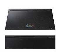 IH煮炊き暖房器 日立製（TOCLAS）HTN2500KTFK 3口IHシングルオール金属元素  黒いこと 間口60珊