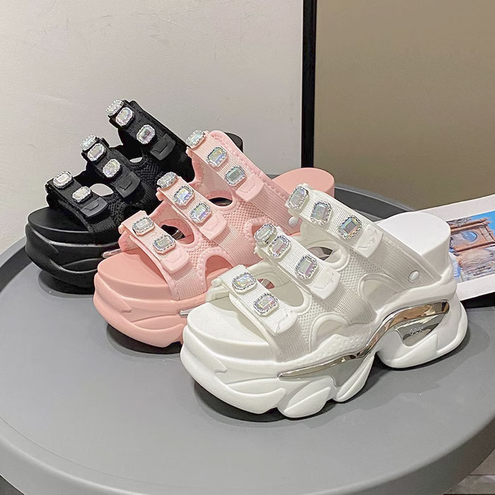 ビジューラインストーン厚底サンダル可愛い 楽天市場】サンダル レディース スポーツサンダル 厚底 ビジュー