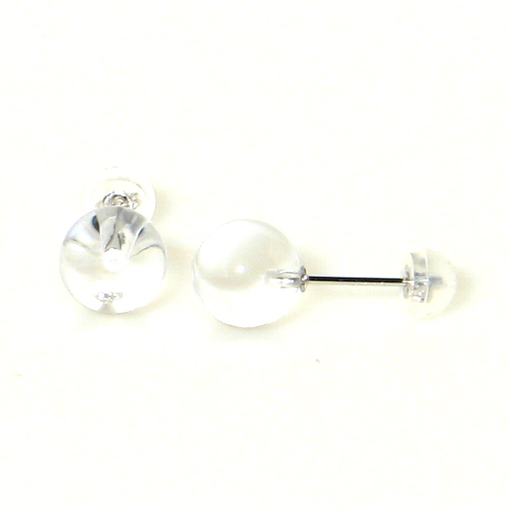 水晶 (クォーツ) 8mm K10WG (ホワイトゴールド) ピアス【4月 誕生石】 浄化 健康 リズム ギフト 数珠 念珠 天然石 パワーストーン レディース メンズ ジュエリー アクセサリー 11,193円