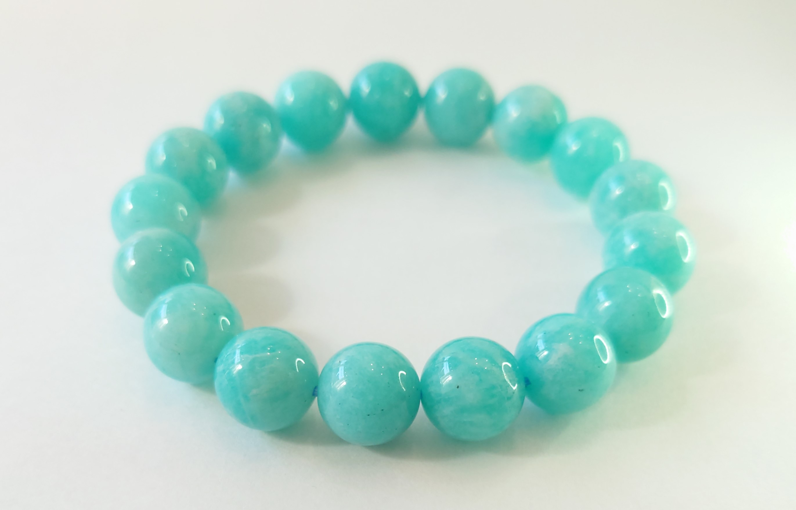 楽天市場】印象的な青緑 アマゾナイト 8mm ブレスレット【15cm 16.5cm