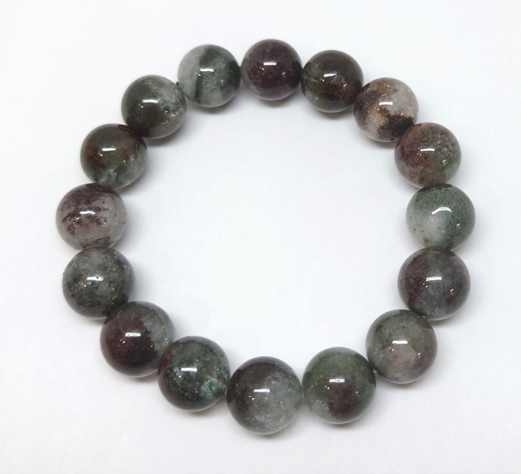 グリーンファントム 8mm～10mm ブレスレット 天然石 楽天市場】グリーンファントム (苔入り水晶) 10mm ブレスレット