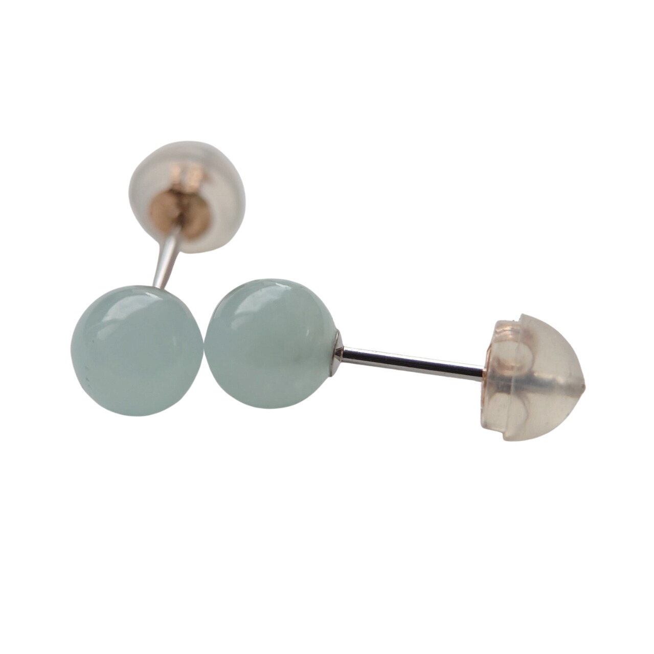 A+ ミルキー アクアマリン 6mm K10WG ピアス【3月 誕生石】幸福の石 藍玉 緑柱石 ベリル 天然石 アクセサリー ジュエリー パワーストーン メンズ レディース｜神戸宝光堂
