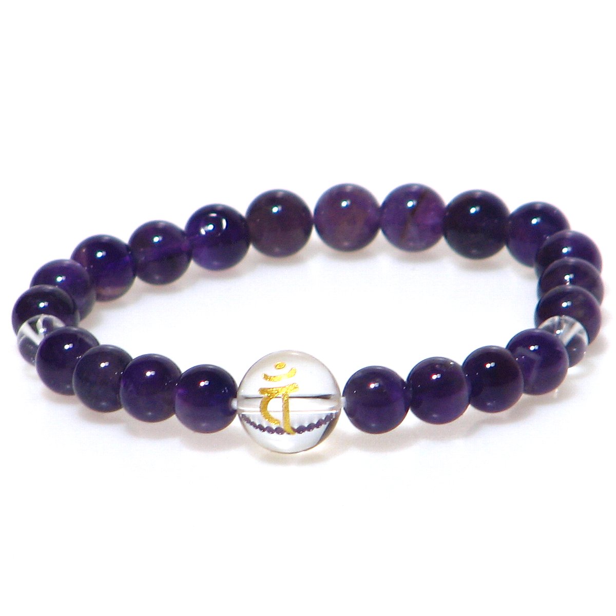 楽天市場】開運干支守護 水晶梵字14mm＆オニキス12mmブレスレット 【8