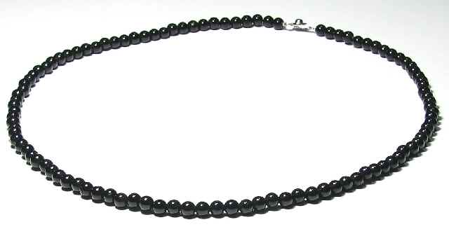 AA ブラックトルマリン ネックレス 【6mm / 60cm】【10月 誕生石】【留め金具ニューホック使用、便利！】電気石 歓喜 幸運 希望 友情 集中力 ヒーリング 癒し 克服 無条件の愛 精神の安定 天然石 アクセサリー ジュエリー パワーストーン メンズ レディース｜神戸宝光堂