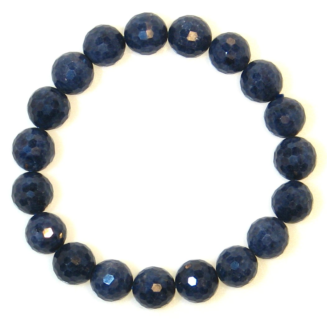 高級AA サファイア 128面カット 10mm ブレスレット 【17.5cm】【9月 誕生石】Sapphire 慈愛 誠実 忠実 真実 徳望 数珠 念珠 天然石 パワーストーン レディース メンズ ジュエリー アクセサリー