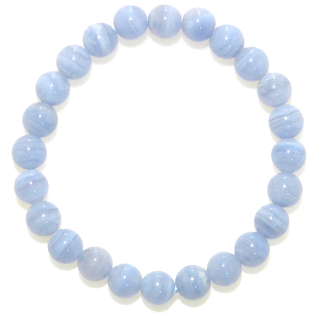 AAA ブルーレース 8mm 淡い色合いのブレスレット【15cm 16.5cm 18cm 20cm】空色縞瑪瑙 ヒーリング リラックス 天然石 パワーストーン レディース メンズ ジュエリー アクセサリー