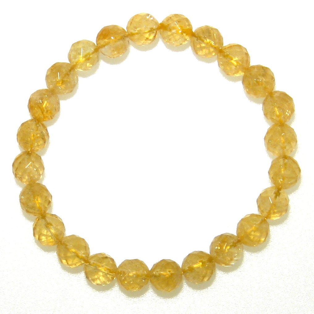 AA 輝く シトリン トパーズ (黄水晶) 64面カット 8mm ブレスレット 【15cm 16.5cm 18cm 20cm】 【11月 誕生石】希望の石 シトリンクォーツ 天然石 数珠 アクセサリー パワーストーン メンズ レディース☆ご希望の方に無料クリスマスラッピング！ 9,653円