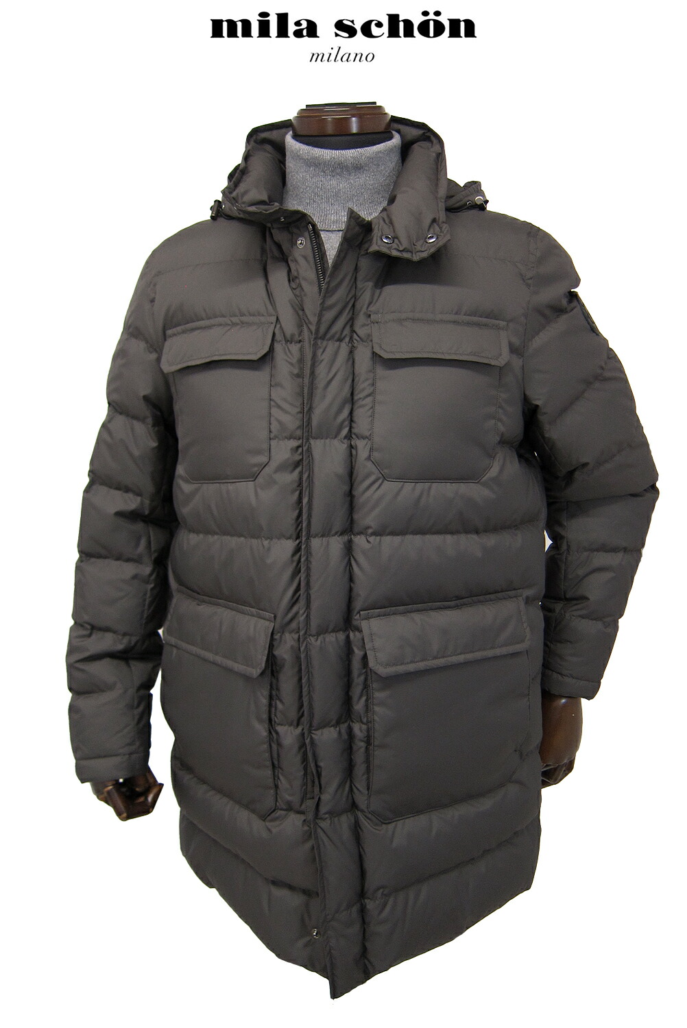 miusaミューザHOODED COATダウンコートkhakiジャーナルスタンダードラックス購入js.luxe美品 ミューザ⁄MIUSA ダウンライニング フードコート HOODED COAT