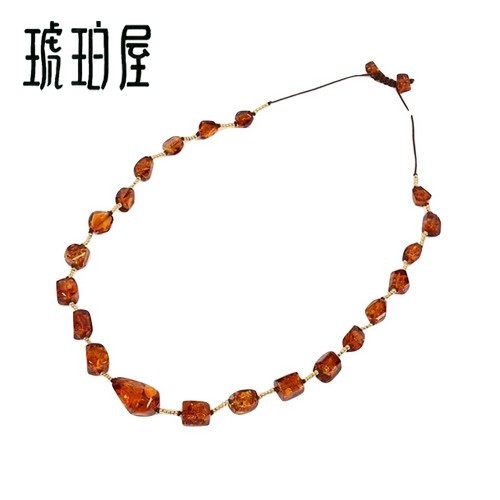 ＼最大25％OFFクーポン／琥珀 ネックレス 組紐 イエローアンバー フリーカット 56cm～70cm バルト産 送料無料 琥珀屋 ハンドメイド 手作り パワーストーン 天然石 No 1375 40,762円