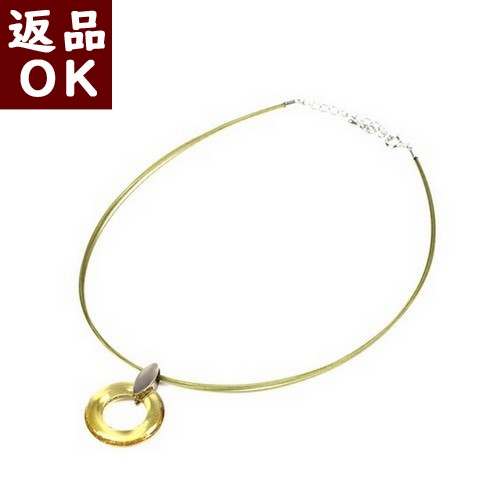 ＼4/15限定！全品P５倍＆最大20％OFFクーポン／琥珀 ネックレス カリビアングリーンアンバー ドーナツ型 40～45cm シルバー カリブ産 送料無料 琥珀屋 ハンドメイド 手作り パワーストーン 天然石 No 1457 11,534円