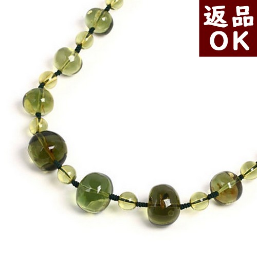 ＼4/20限定！P５倍＆最大25％OFF／琥珀 ネックレス 組紐 カリビアングリーンアンバー 楕円 オーバル 54cm～80cm カリブ産 送料無料 琥珀屋 ハンドメイド 手作り パワーストーン 天然石 No 1878