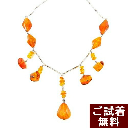 ＼4/15限定！全品P５倍＆最大20％OFFクーポン／琥珀 イエローアンバー シルバーネックレス 37cm～42cm 雫型 ティアドロップ 面カット バルト産 琥珀屋 送料無料 ハンドメイド 手作り パワーストーン 天然石 No 2132