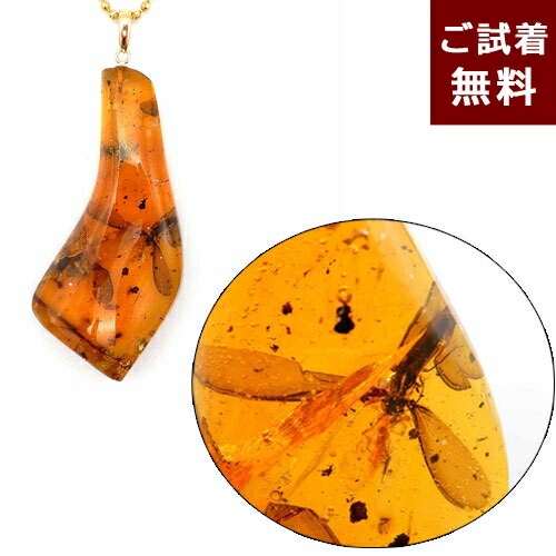 ＼最大30％OFFクーポン／化石 虫入り琥珀 ネックレス ペンダントトップ 羽蟻 2匹 蜂 チャタテムシ イエローアンバー ハニー 黄色 未処理石 メキシコ産 昆虫 三角形 トライアングル アリ ハチ K18 チェーン別売り 一点物 琥珀屋 No 3169 天然石 ギフト｜琥珀屋 職人が創る琥珀ジュエリー