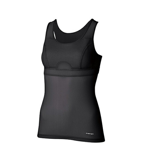 fumikauckida メッシュ ガーター タンクトップ ブラック FUMIKA UCHIDA： NEEDLE DRAWING GARTER TANKTOP - BLACK