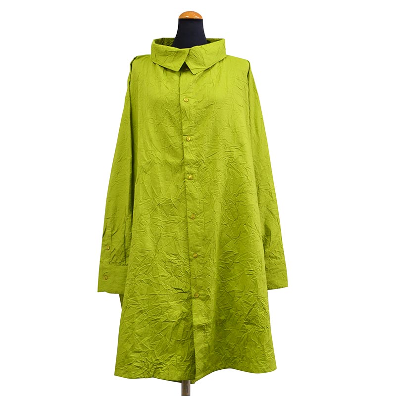 ランキングや新製品 ゆったりサイズ 着丈前約92cm 後ろ約108ｃｍ サマーウェア 夏物 グリーン 緑 ワンピース ブラウス シャツ ロング シワ感のある 綿100 インド製 夏 Chandni ナチュラル おしゃれ 軽やか 日除け 9018 Gre Rashiastrologer Com