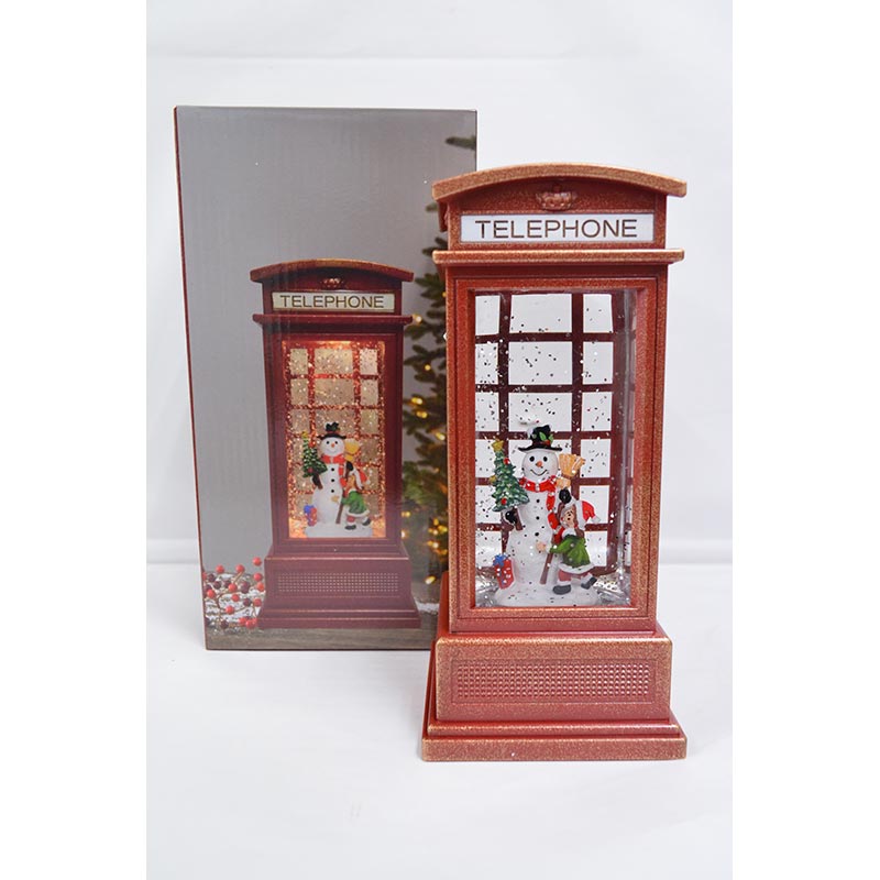 楽天市場】電話ボックス型 スノーマン クリスマス バブル LED