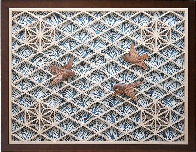 楽天市場】琳派 WOOD ウォールアート 和モダン 組子細工 レーザー加工