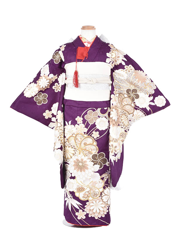 メール便なら送料無料 七五三レンタル 7歳 フルセット7才 女の子 紫 レンタル 753 女児 子供 お祝い着 正月 前撮り 新品足袋プレゼント 往復送料無料 Fucoa Cl