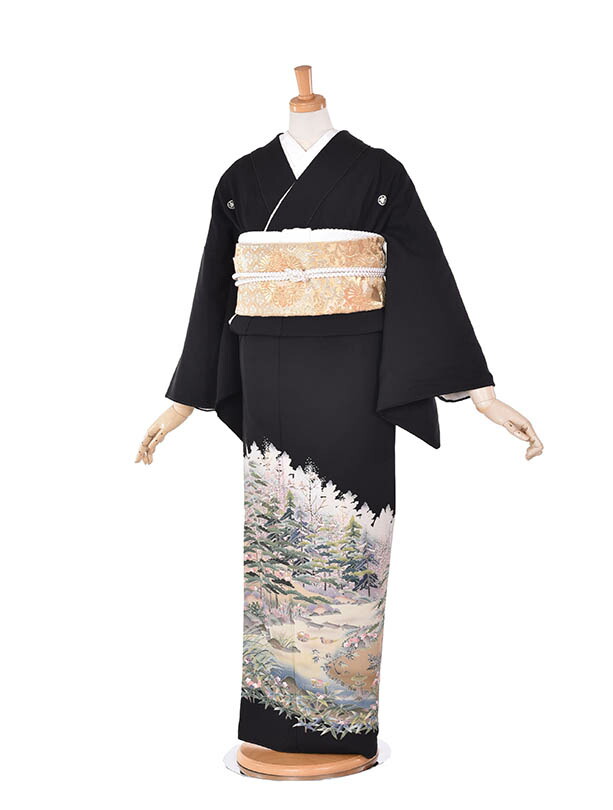 【レンタル】黒留袖レンタル 留袖 結婚式 新郎母 新婦母 正絹 フルセットレンタル 送料無料 冠婚葬祭 貸衣装 着物 和服 結婚式祖母 親族着物 式典 フォトウエディング