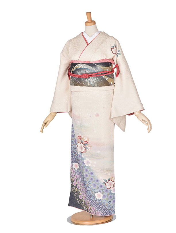 【レンタル】訪問着 レンタル フルセット NEO訪問着 白 貸衣装 華やか 七五三ママ  結婚式 入学式 卒業式 およばれ 式典着物 正絹 ママ着物 お茶会 正絹着物 紫 往復送料無料 新品足袋プレゼント お祝い着 謝恩会 レンタル衣裳 貸衣装 着物レンタル お正月 謝恩会