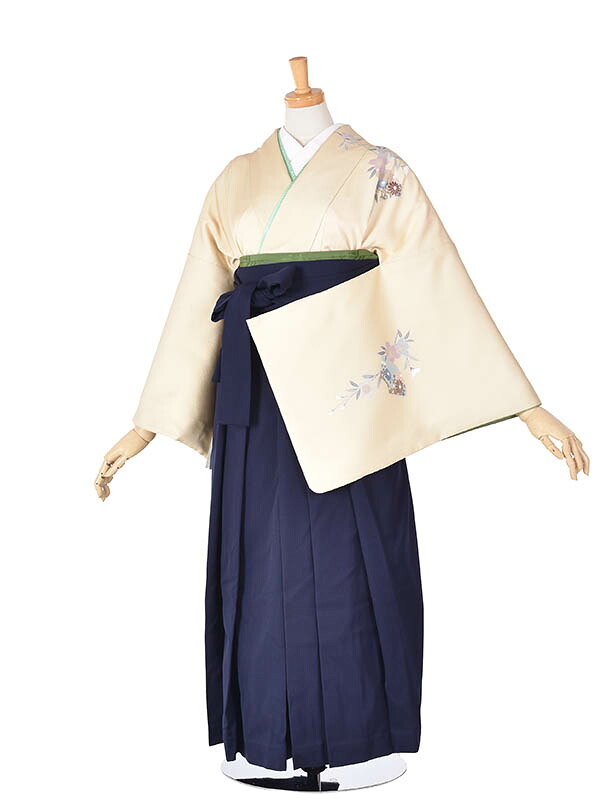 【レンタル】袴 レンタル 卒業袴レンタル 袴セット 卒業式 女袴 先生袴 既婚 大学 短大 専門学校 貸衣裳 送料無料 フルセット 卒業式袴 ベージュ 黄色 153cm~158cm 足袋プレゼント かわいい 前撮り 晴れ着 お祝い着 素敵な袴 安心 往復送料無料 華やか 凛とした雰囲気｜レンタル衣裳京なごみ店