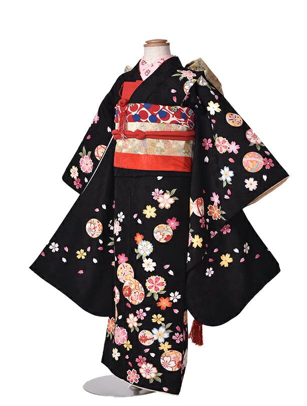 七五三 7歳振袖 黒と青2枚セット 七五三 7歳振袖 黒と青2枚セット