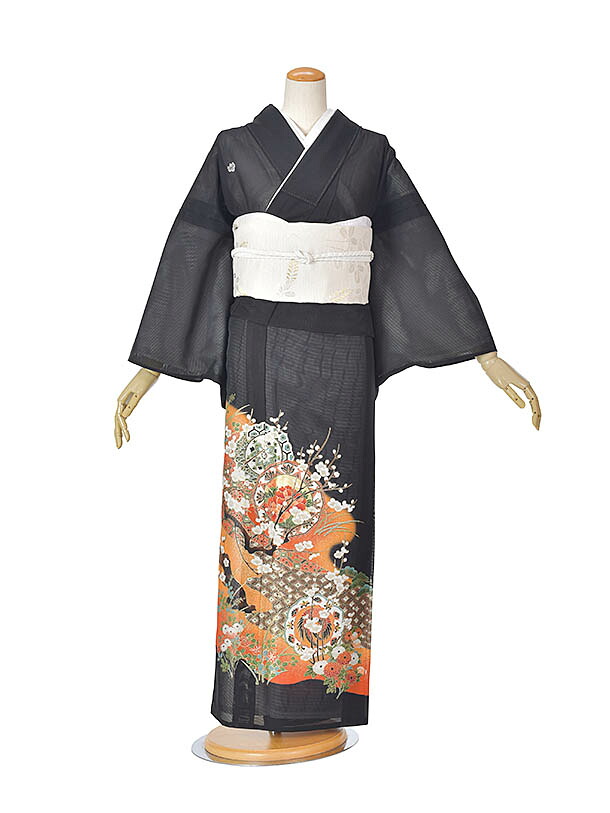 【レンタル】夏用留袖 絽留袖 夏結婚式着物 新郎母着物 新婦母着物 親族着物 リゾートウエディング 絽豪華 7月8月結婚式 送料無料 フルセットレンタル 足袋プレゼント