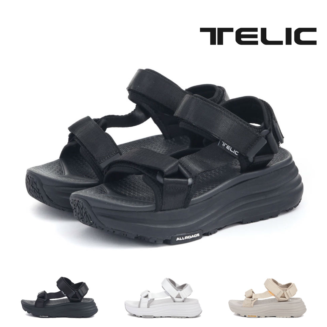 【4/20 20時～4H限定PT10倍】 テリック TELIC レディース サンダル オールローズ S4 ALLROADS-S4 リカバリーサンダル スポーツサンダル スポサン ベルト 厚底 軽量 軽い 衝撃吸収 防滑 正規販売店