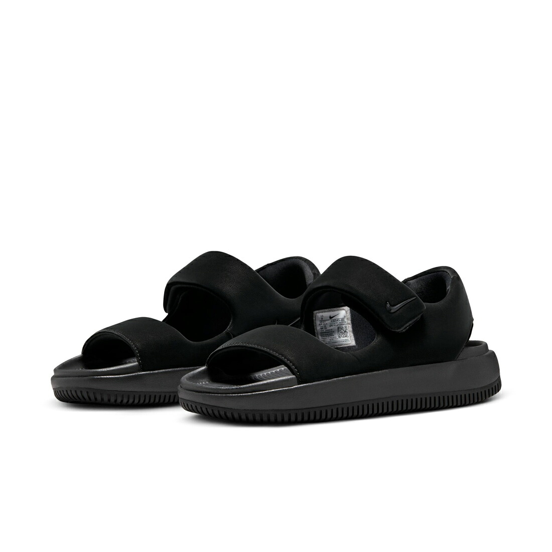 【4/20 20時～4H限定PT10倍】 ナイキ NIKE レディース サンダル カーム FJ6043-001 ブラック オールブラック ストラップサンダル パフサンダル マジックテープ プール 海 アウトドア 7,425円
